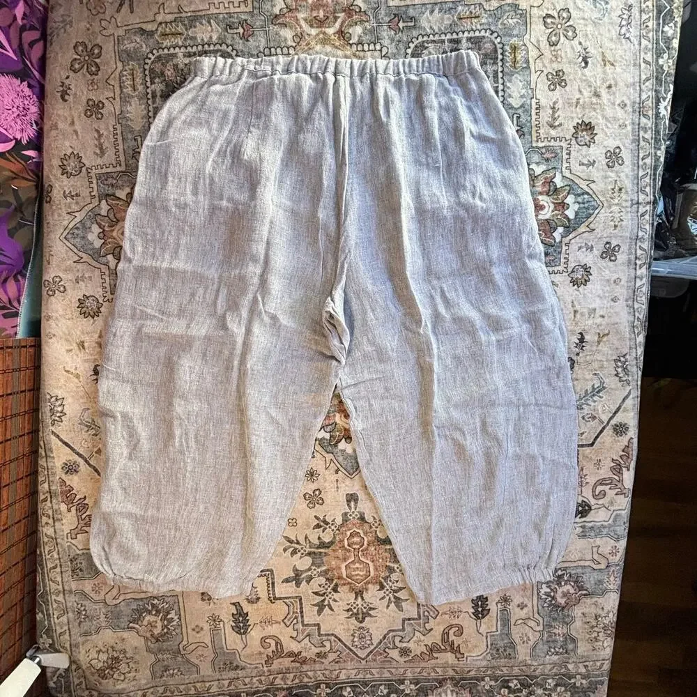 Ivan Grundahl Linen Barrel Leg Oversized Pants Artsy Comfy Loose fit Bottoms 38 - Picture 11 of 11